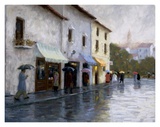 Misty Morning Stroll Art by Roger Williams