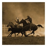 Roping on the Ranch II Art by Robert Dawson