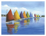 Regenbogenboote Poster von Sally Caldwell-Fisher