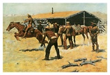 Coming and Going of the Pony Express Poster by Frederic Remington