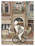 Chef on Bike Prints by Betty Whiteaker