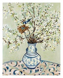Blue and White Vase with Bird Art par Suzanne Etienne