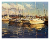 Boats On Glassy Harbor Poster par Furtesen 
