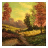 Forest Path at Sundown Poster van Pierre Forest Path at Sundown Poster van Pierre