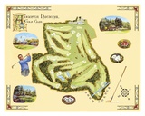 Golf Course Map, Augusta Posters par Bernard Willington