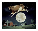 Cow Jumps Over Moon Poster van Lowell Herrero