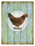 Farm Fresh Eggs Affiche par Lesley Hallas