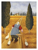 Lady with Fresh Bread Art by Lowell Herrero