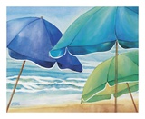 Seaside Umbrellas Art by Kathleen Denis
