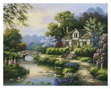 Swan Cottage II Poster van Sung Kim Swan Cottage II Poster van Sung Kim