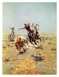 Cowboy Roping a Steer Posters af Charles Marion Russell Cowboy Roping a Steer Posters af Charles Marion Russell