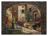 Fountain de Village Posters by Sung Kim