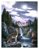 Loup dans la lune Posters par Alma Lee