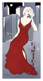 La Dame en Rouge Affiches par Janet Kruskamp