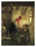 Washing Day Print by Pierre Edouard Frere