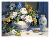 Blue and White Posters by Maxine Johnston