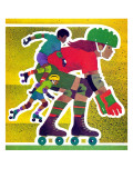 Rollerskating - Jack and Jill, April 1982 Giclee Print by Allan Eitzen