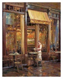 Waiter in Café Prints by Haixia Liu