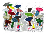 Umbrellas - Jack and Jill, April 1945 Giclee Print by Stella May DaCosta