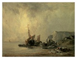 Boats by the Normandy Shore Affiches par Richard Bonington