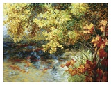 Creek And Fall Trees Poster par Elizabeth Horning