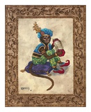 Monkey with Concertina Poster by Janet Kruskamp