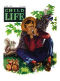 Boy Playing Harmonica - Child Life, April 1946 Giclee Print by Keith Ward