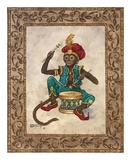 Monkey with Drum Print by Janet Kruskamp