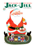 Santa and the Train - Jack and Jill, December 1957 Reproduction procédé giclée par Jack Weaver