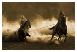 Roping on the Ranch Poster by Robert Dawson