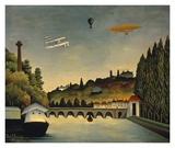 View of the Bridge at Sevres and the Hills at Clam Prints by Claude Rousseau