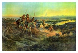 Salut des chasseurs de bisons Affiches par Charles Marion Russell