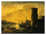 Bay at Sunset, 1549 Plakater af Salvator Rosa