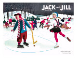 Skating Fun - Jack and Jill, February 1945 Reproduction procédé giclée par Beth Henninger