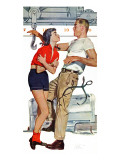 Judy and the Iceman  - Saturday Evening Post "Leading Ladies", October 23, 1954 pg.31 Giclee Print by Bob Hillbert