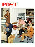 "Jammin with Dad" Saturday Evening Post Cover, December 1, 1956 Giclee Print by John Falter