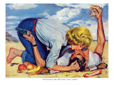 Girl Shy  - Saturday Evening Post "Leading Ladies", August 13, 1955 pg.24 Giclee Print by Bob Hillbert