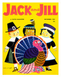 Thanksgiving Turkey - Jack and Jill, November 1961 Giclee Print by Helen Wright