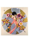 Art Deco Female in a Circle Posters