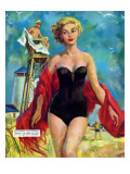 The Lifeguard & The Lady  - Saturday Evening Post "Leading Ladies", August 27, 1955 pg.24 Giclee Print by Bn Stahl