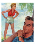 The Beautiful Dude  - Saturday Evening Post "Leading Ladies", May 8, 1954 pg.38 Giclee Print by R.G. Harris