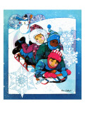 Sledding Fun - Jack and Jill, January 1981 Giclee Print by Len Ebert