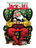 Sleeping Santa and Kitten - Jack and Jill, December 1979 Giclee Print by B. B. Sams