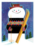 Smiley Snowman - Jack and Jill, January 1957 Reproduction procédé giclée par Jack Weaver