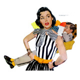 The Lady Was Insulted - Saturday Evening Post "Men at the Top", April 19, 1958 pg.35 Giclee Print by Mike Ludlow