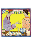 Art Deco Ladies Washing Up Poster