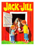 Feeding the Horse - Jack and Jill, July 1966 Giclee Print by Beth Krush