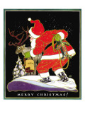 Harnessing the Reindeer - Child Life, December 1931 Giclee Print by Keith Ward