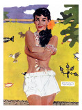 The Exile of Paradise Island  - Saturday Evening Post "Leading Ladies", September 4, 1954 pg.29 Giclée-Druck von Joe de Mers