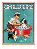 Time For a Bath - Child Life, June 1935 Giclee Print by Clarence Biers
